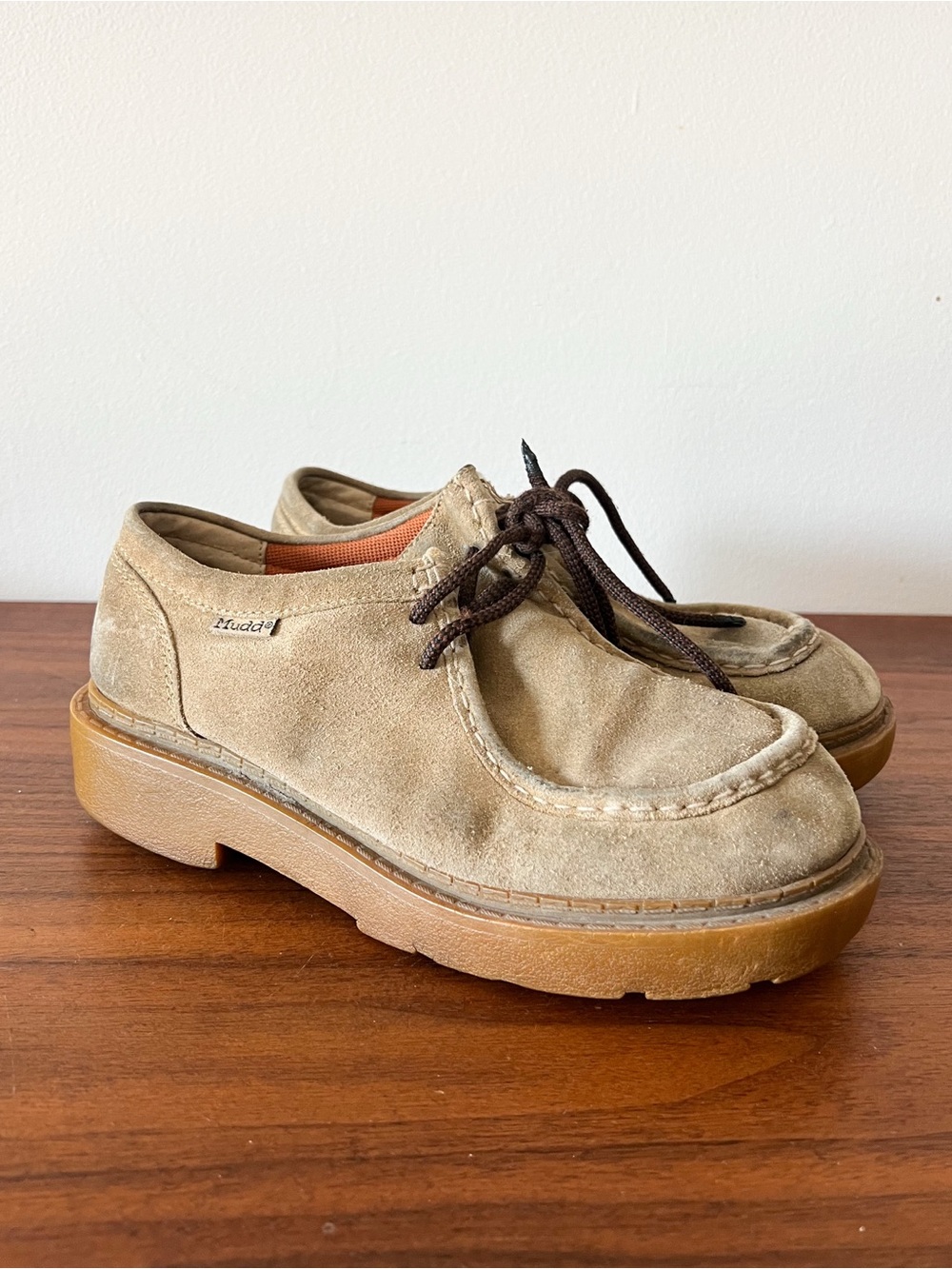 Vintage Mudd Sara 90s Grunge Goth Womens 7.5 Chunky Suede Leather Platform Shoes